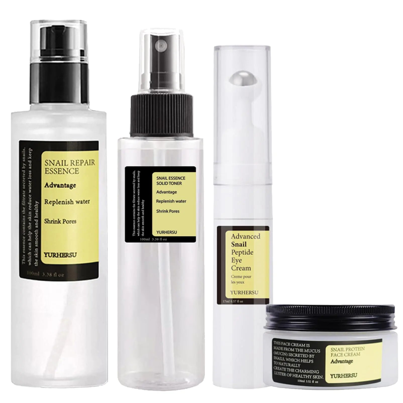 Advanced Snail Mucin Skincare Set – 4PCS Korean Hydrating Facial Kit with Toner, Serum, Eye Cream & Moisturizer | Brightening, Anti-Aging & Repair Set for Women & Teen Girls