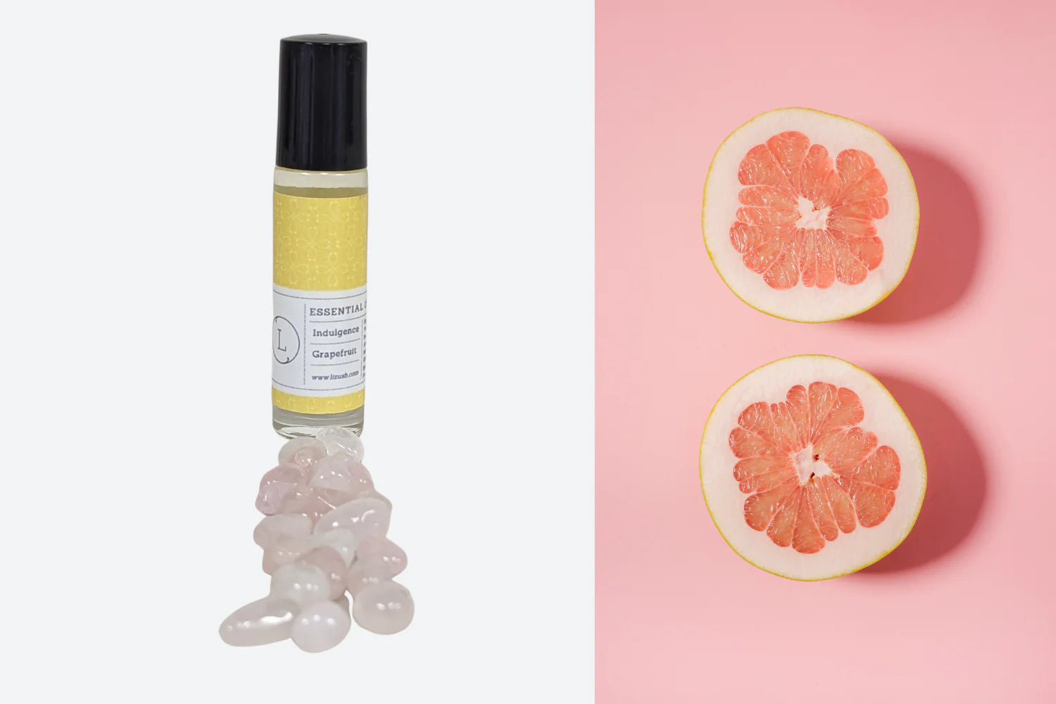 Essential Oils Roll-On Gift Set with Crystals – 5 All-Natural Aromatherapy Blends for Relaxation, Energy & Balance | Lavender, Eucalyptus, Lemongrass, Tea Tree & Grapefruit in White Gift Box