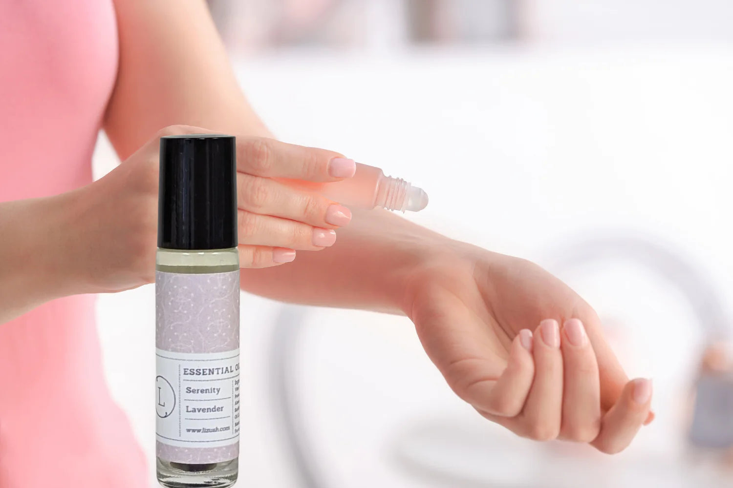Essential Oils Roll-On Gift Set with Crystals – 5 All-Natural Aromatherapy Blends for Relaxation, Energy & Balance | Lavender, Eucalyptus, Lemongrass, Tea Tree & Grapefruit in White Gift Box