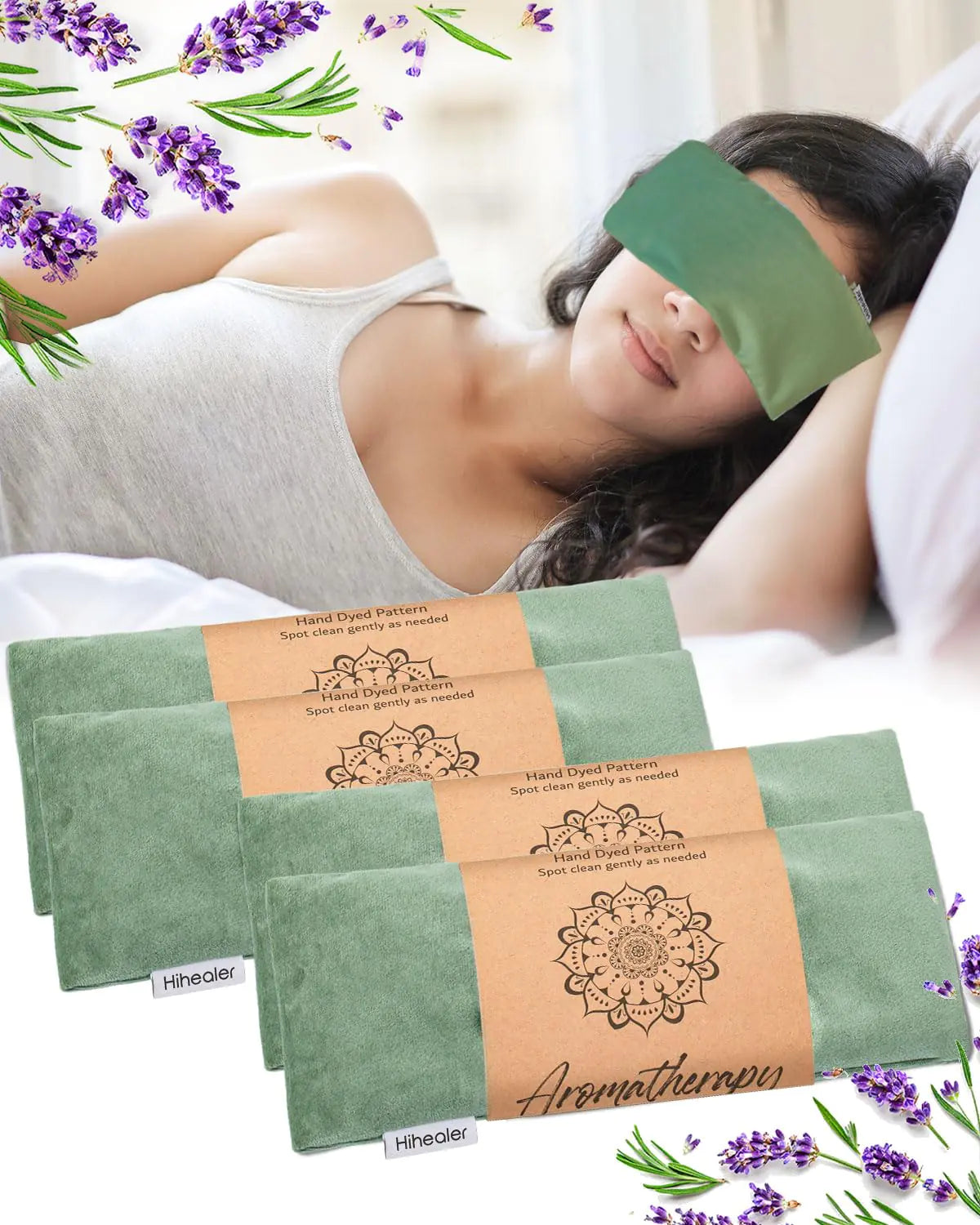 Lavender Eye Pillow (4 pack) – Weighted Eye Mask for Relaxation, Sleep, Headache & Sinus Relief | Soothing Aromatherapy Heat or Cold Compress for Meditation & Stress Relief