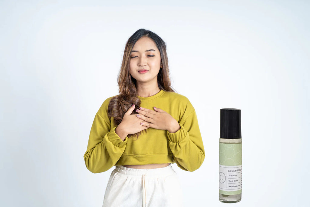 Essential Oils Roll-On Gift Set with Crystals – 5 All-Natural Aromatherapy Blends for Relaxation, Energy & Balance | Lavender, Eucalyptus, Lemongrass, Tea Tree & Grapefruit in White Gift Box