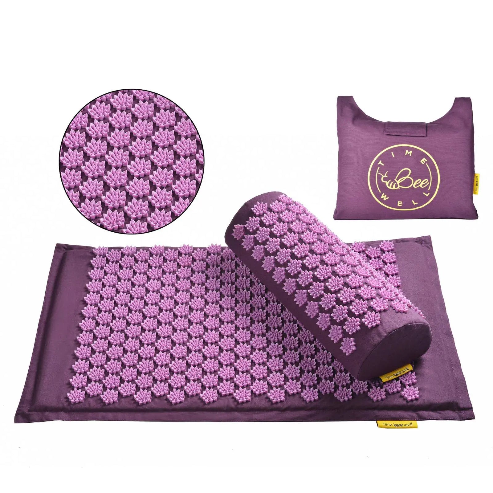 Acupressure Mat & Pillow Set – Natural Back, Neck & Sciatic Pain Relief | Pranamat-Inspired Acupuncture Massage Mat for Relaxation & Stress Relief | Eco-Friendly with Travel Bag